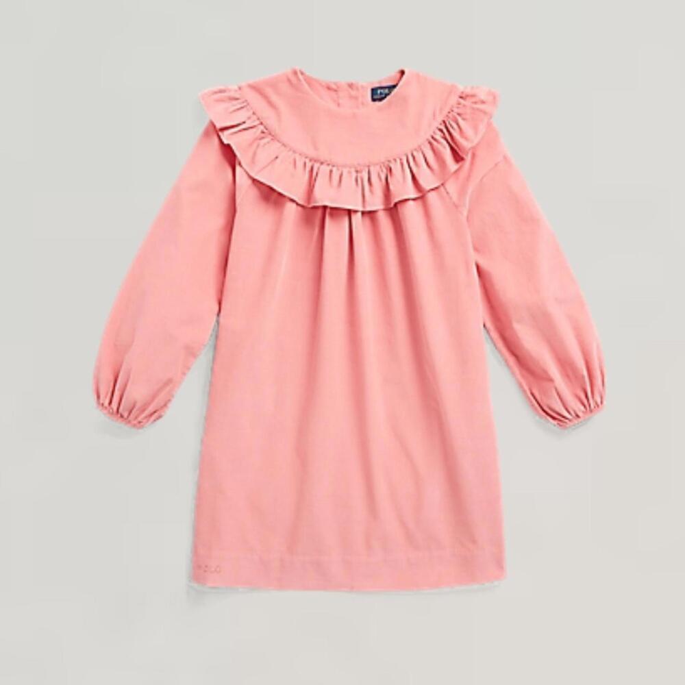 NWT Ralph Lauren Ruffled Cotton Corduroy Dress